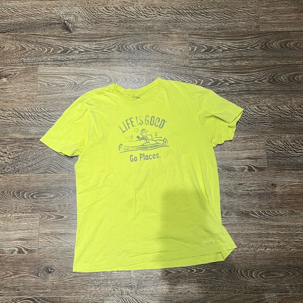 Life is Good Lime green Cotton t-shirt #casual